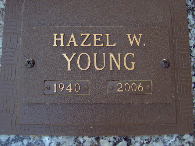 Headstone for Young, Hazel W.